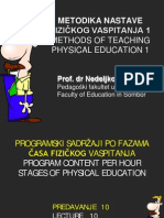 10 Programski Sadrzaji Po Fazama Casa Fizickog Vaspitanja