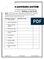 Asking For Permission or Help Speaking Survey Worksheet PDF