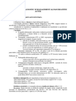 Protocol de Diagnostic Si Management Al Pancreatitei Acute