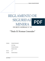 Informe Reglamento de Seguridad Minera