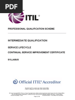 The ITIL Intermediate Qualification Continual Service Improvement Certificate Syllabus v5.5 PDF