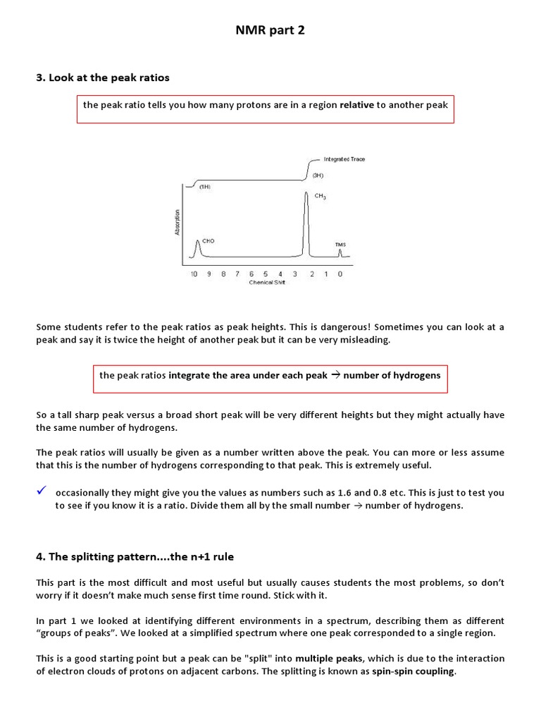 Understanding NMR: n+1 Rule Explained | PDF | Nuclear Magnetic ...