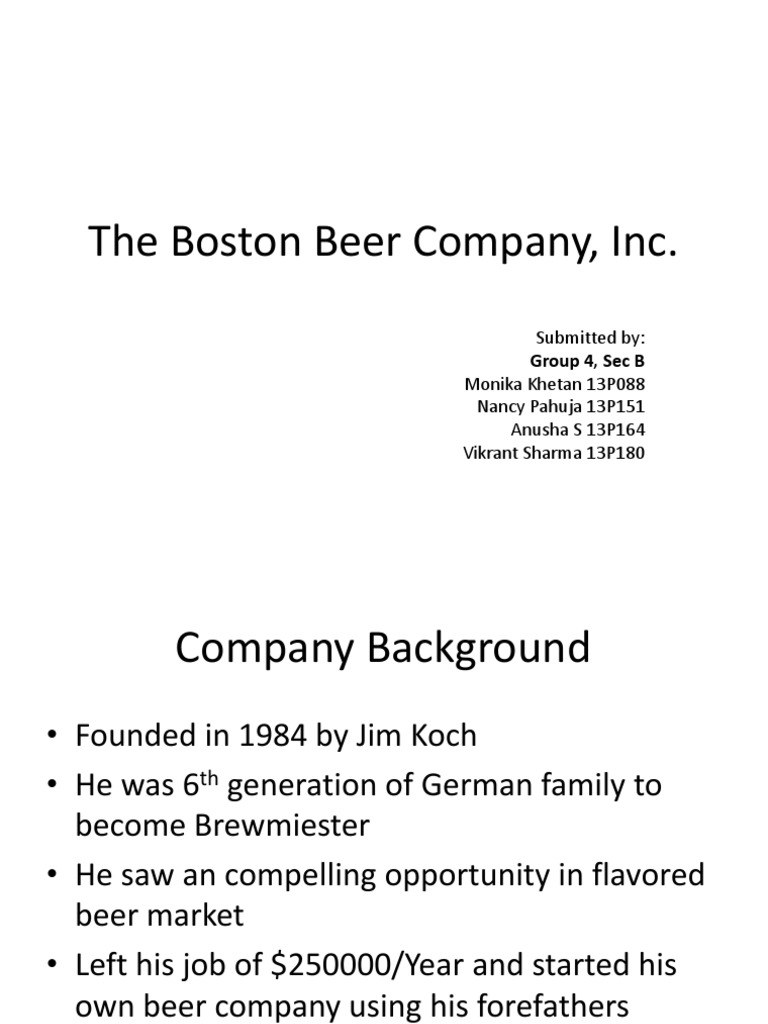 The Boston Beer Company, Inc PDF Beer Microbrewery