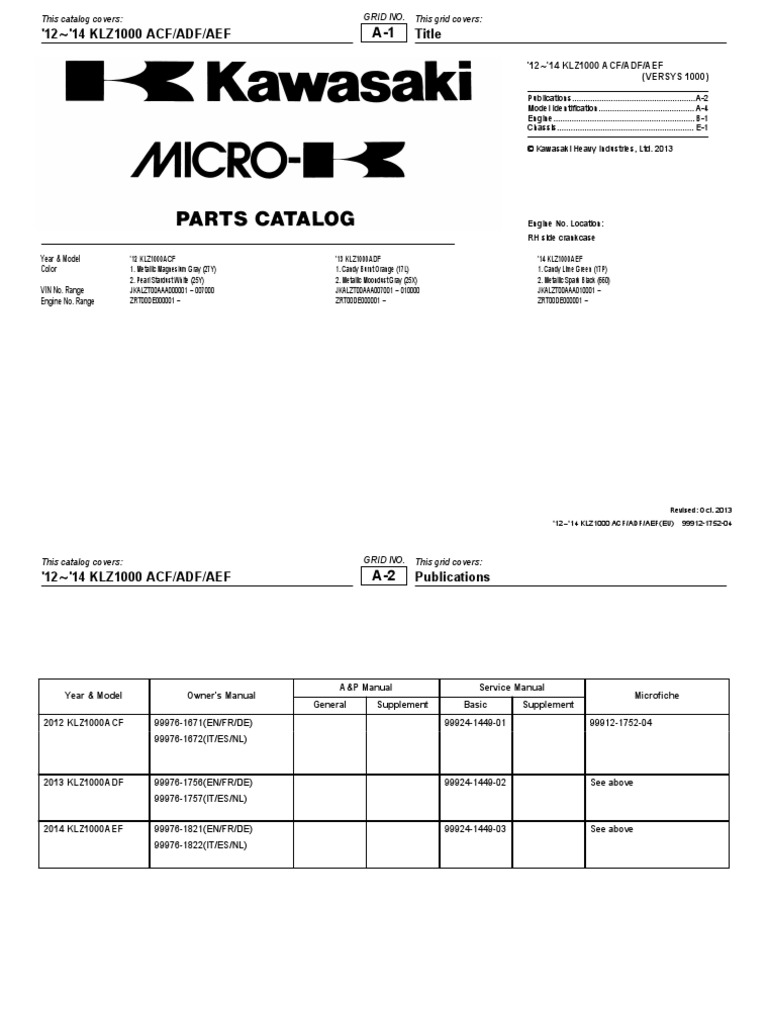 Catalogo de Partes VERSYS 1000 PDF | PDF | Specification
