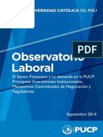 Informe Sectorial: El Sector Financiero y Su Demanda en La PUCP: Principales Inversionistas Institucionales, Mecanismos Centralizados de Negociación y Reguladores