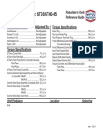 6T30 6T40-45 Rebuilders Kwik Reference Guide - KRG - 6T30 6T40-45