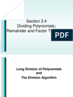 2.4 - Dividing Polynomials PDF