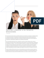 Aprender A Detectar A Los Vampiros Emocionales PDF