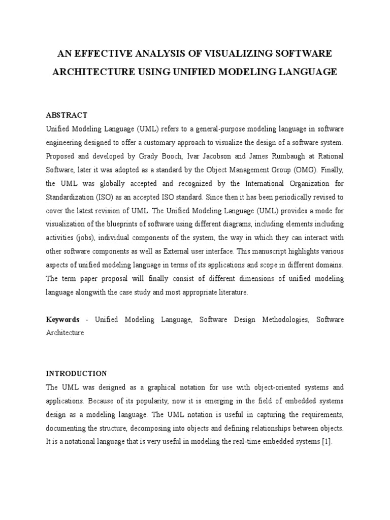 UML for Software Architecture Analysis | PDF | Unified Modeling ...