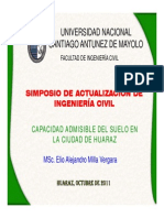 Capacidad Admisible de Suelos en Huaraz PDF