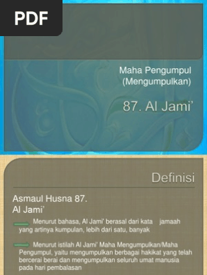 Asmaul Husna Al Jami Yang Maha Mengumpulkan