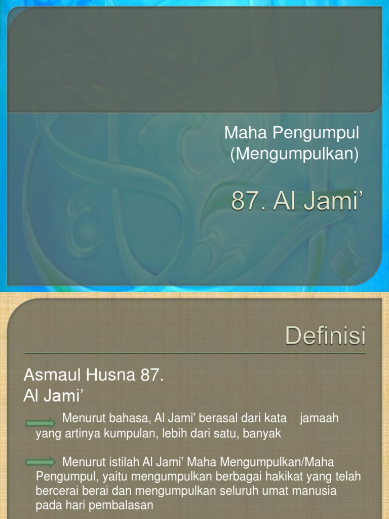 Asmaul Husna Al Jami Yang Maha Mengumpulkan Pdf