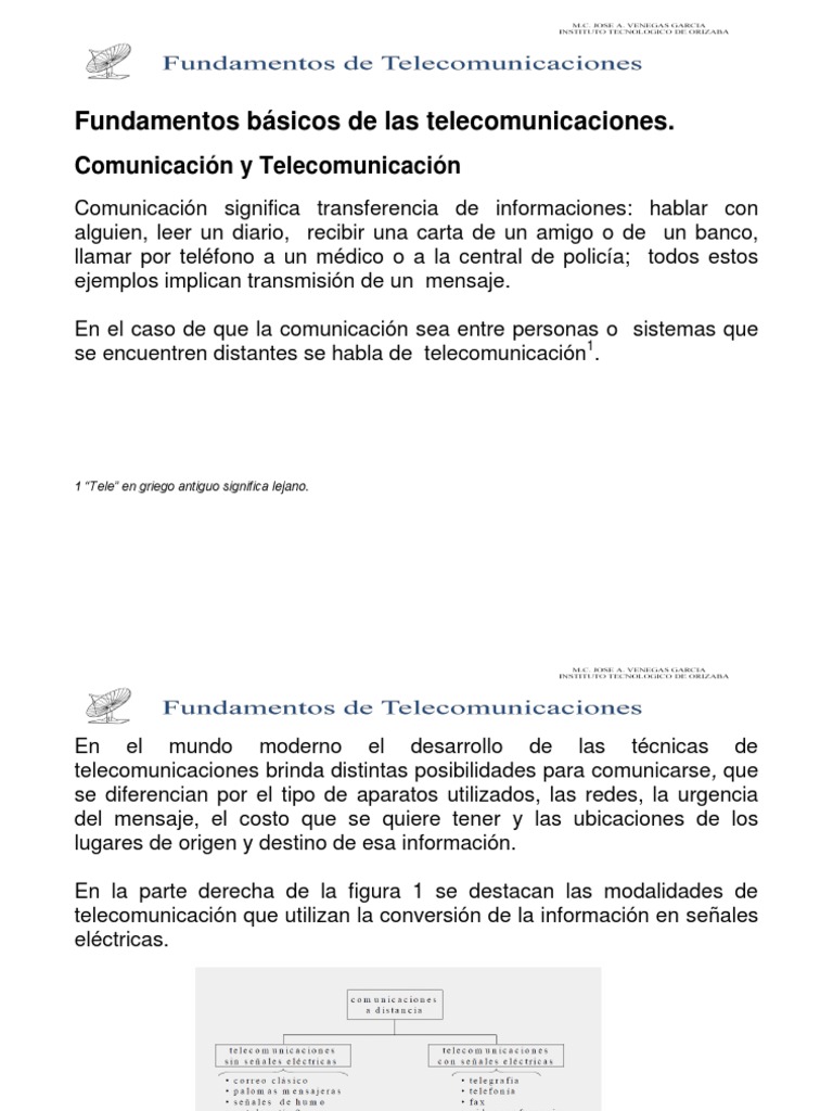 Fundamentos Básicos de Las Telecomunicaciones PDF | PDF | Transmisor ...