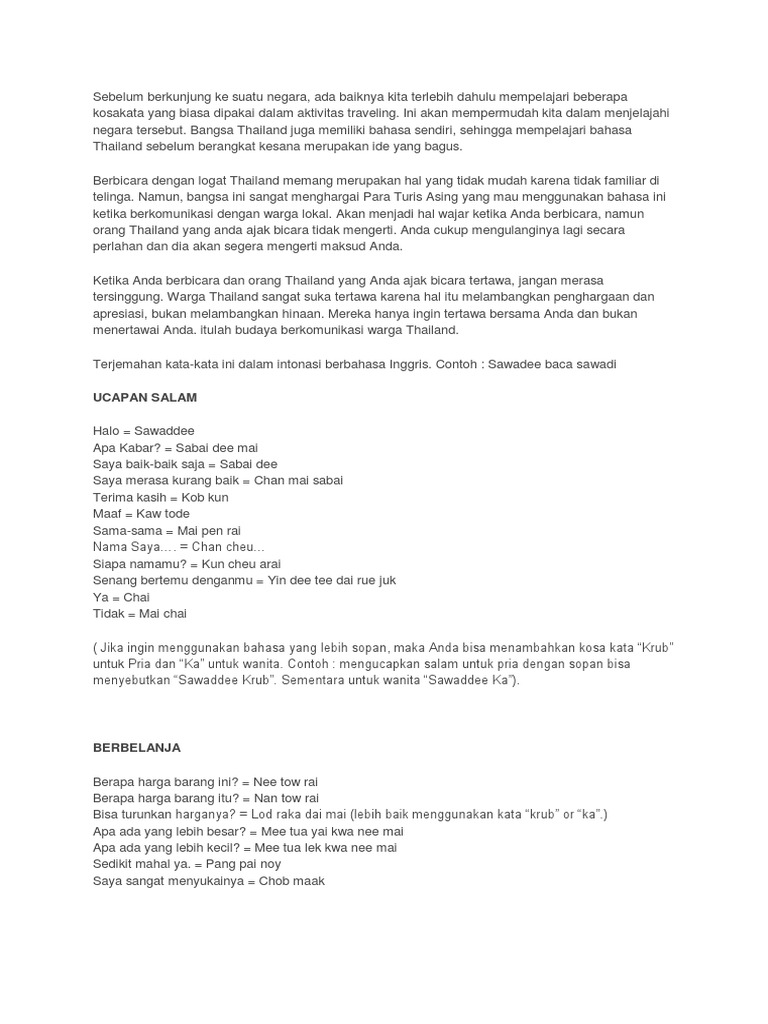 Bahasa Thailand Pdf
