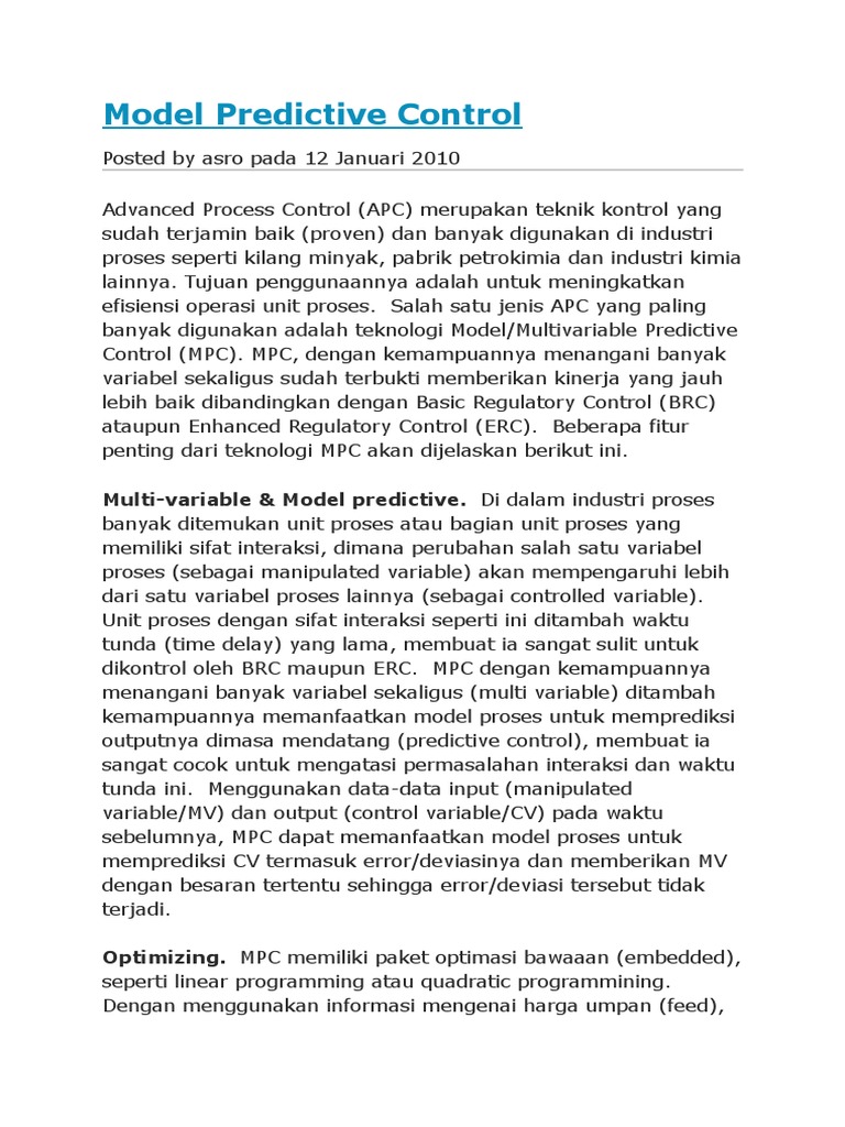 Advanced Process Control PDF