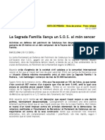 091218 - Nota de premsa SOS Sagrada Família