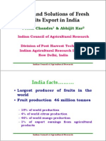 Issues and Solutions of Fresh Fruits Export in India