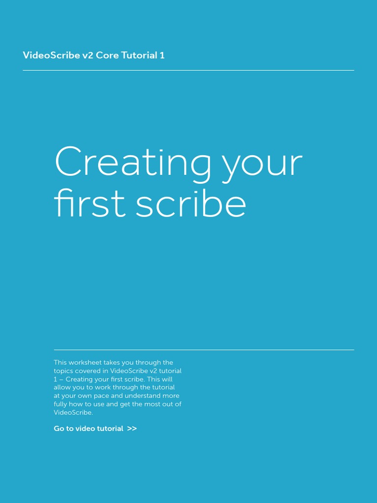 Videoscribe v2 Tutorial 1 Worksheet PDF | PDF | Computing | Software