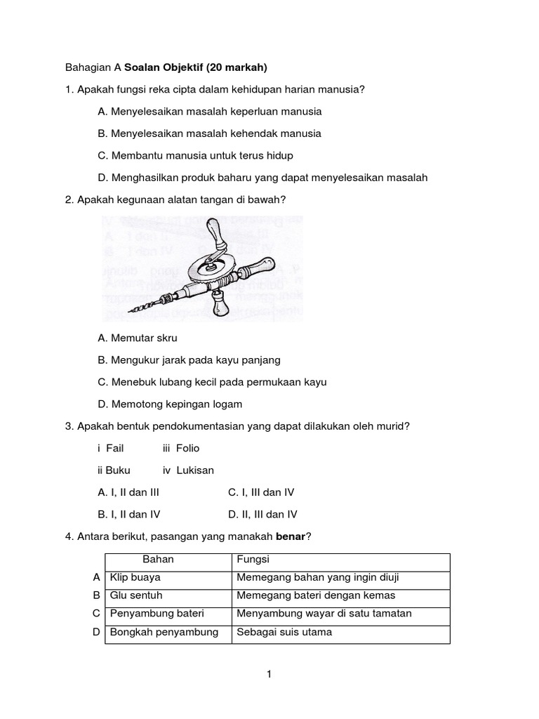 Ujian 2014 Kemahiran Hidup Tahun 6
