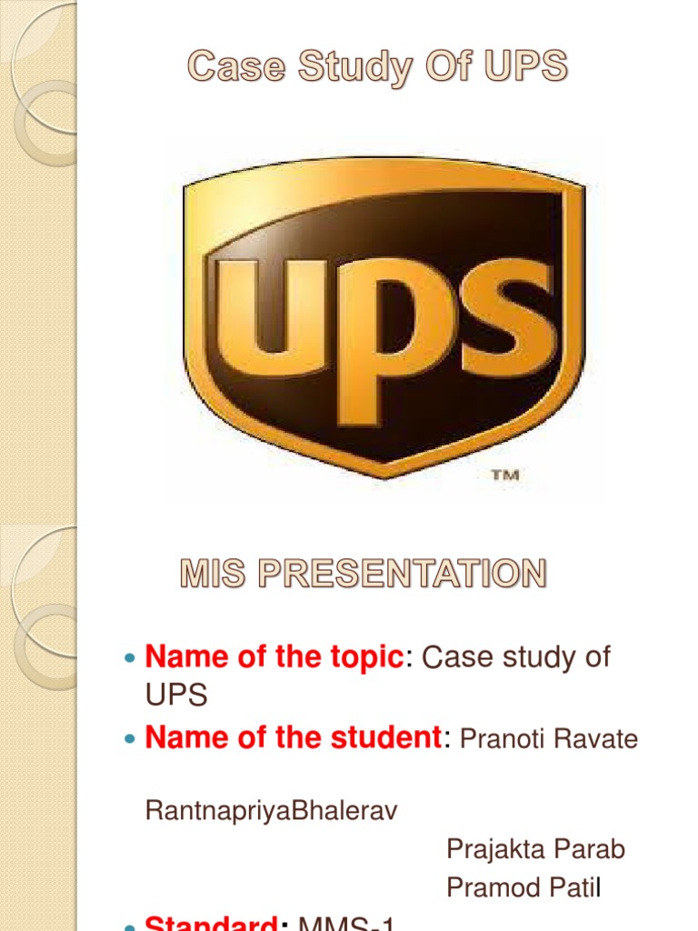 Case Study Of UPS Customer Service Information