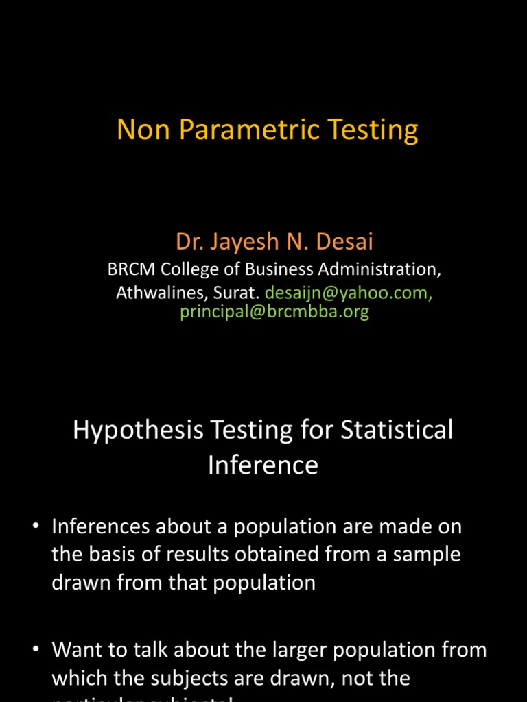 Non Parametric Testing | PDF | Statistical Hypothesis Testing | Null ...