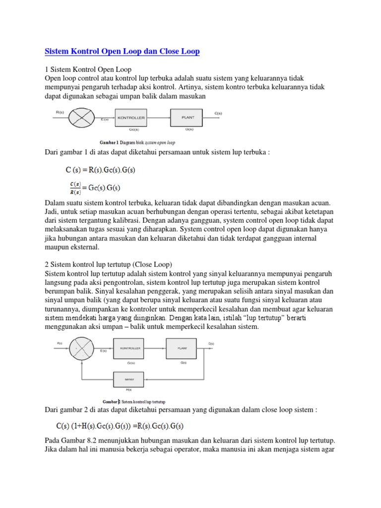 Sistem Kontrol Open Loop Dan Close Loop 1 | PDF