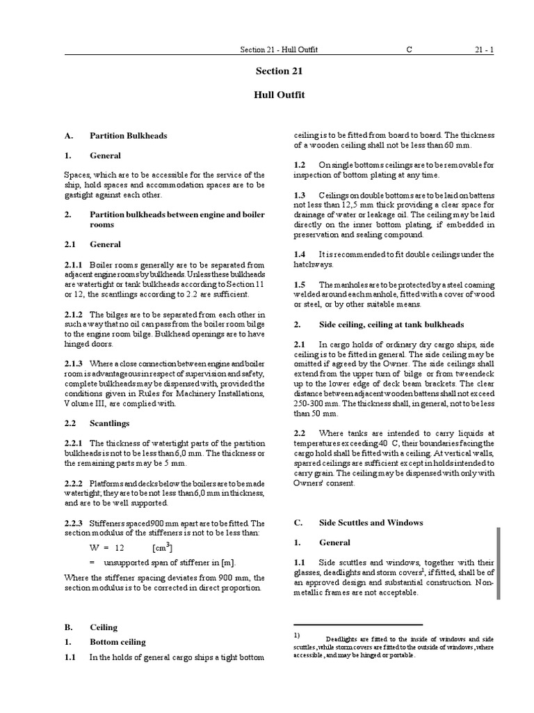 Hull Outfit Guidelines for Ships | PDF | Deck (Ship) | Axle