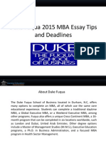 Duke Fuqua 2015 MBA Sample Essays, Tips and Deadlines