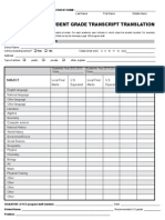 Form - Student Grade Transcript Translation PDF