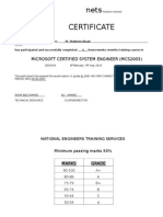 Nets Certificate: Microsoft Certified System Engineer (Mcs2003)