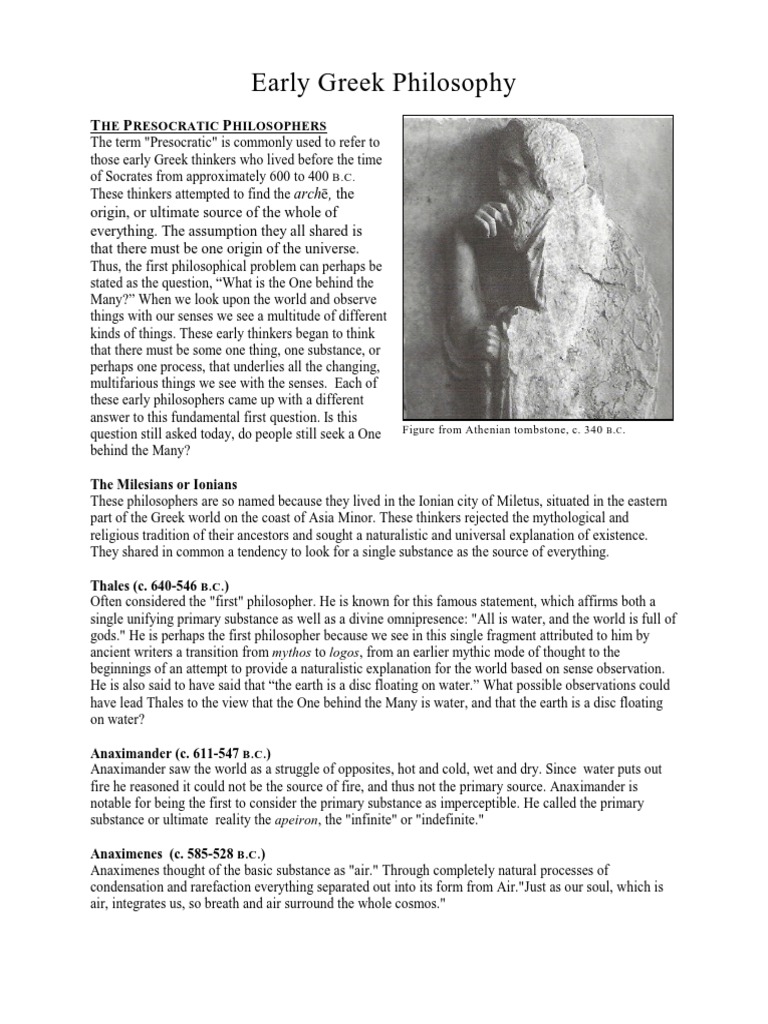 Overview of Early Greek Philosophy | PDF