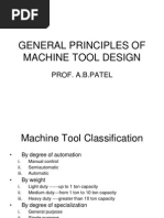 General Principles of Machine Tool Design