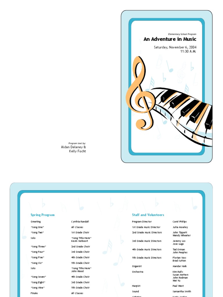 Elementary School Music Program 2004 | PDF | Games & Activities | Art