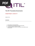 EXAM ITIL Foundation Examination SampleA v5.1 Questions & Answers Ret