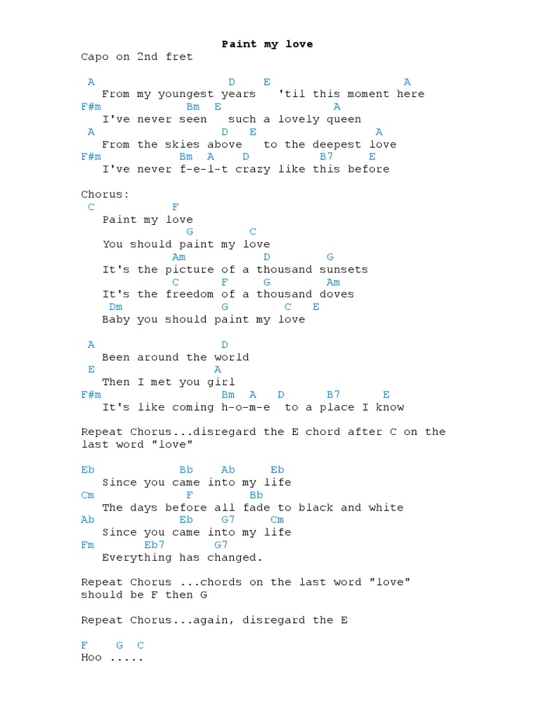Paint My Love | PDF | Guitar Family Instruments | String Instruments