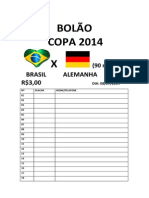 Bolão Copa 2014 Brasil x Alemanha