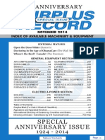 NOVEMBER 2014 Surplus Record Machinery & Equipment Directory