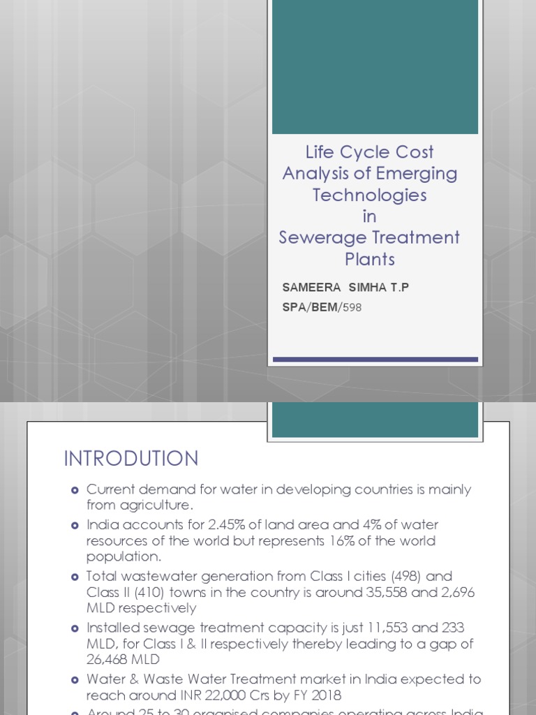 Life Cycle Cost Analysis of STP Technologies | PDF | Sewage Treatment ...