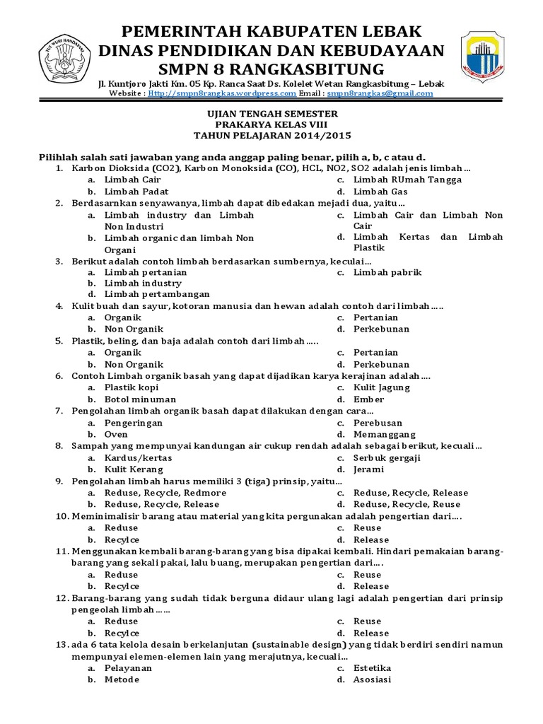 21++ Contoh soal pts prakrya k13 kelas 9 information