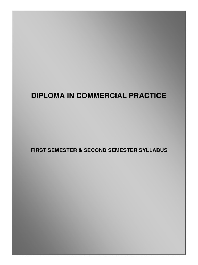 Diploma in Commercial Practice Syllabus | PDF | Debits And Credits ...