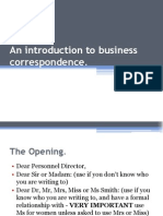 An Introduction To Business Correspondence