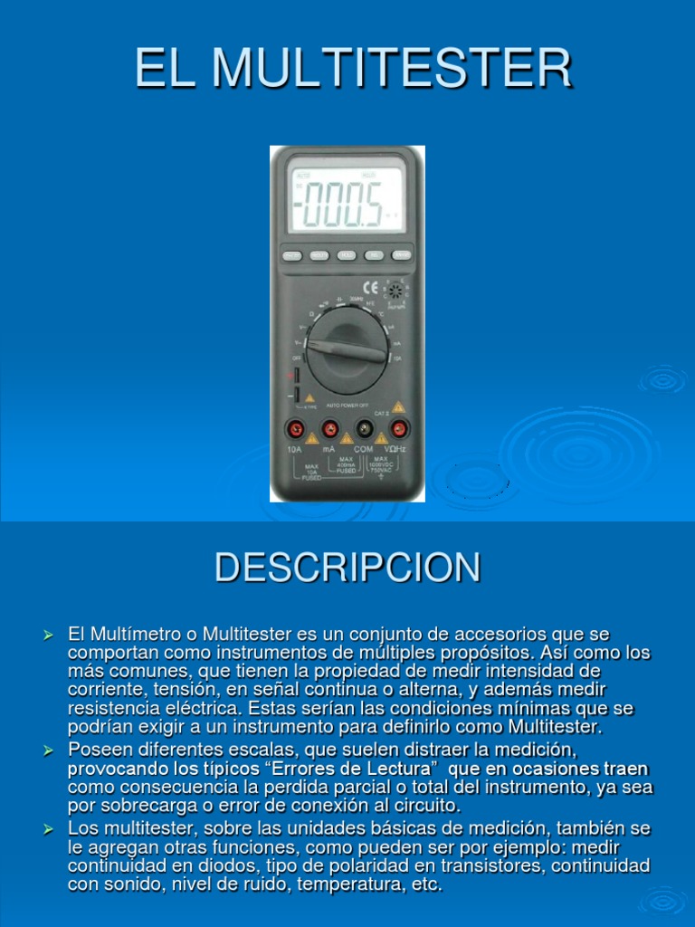 Qué es un Multitester y sus funciones | PDF | Corriente eléctrica | voltaje