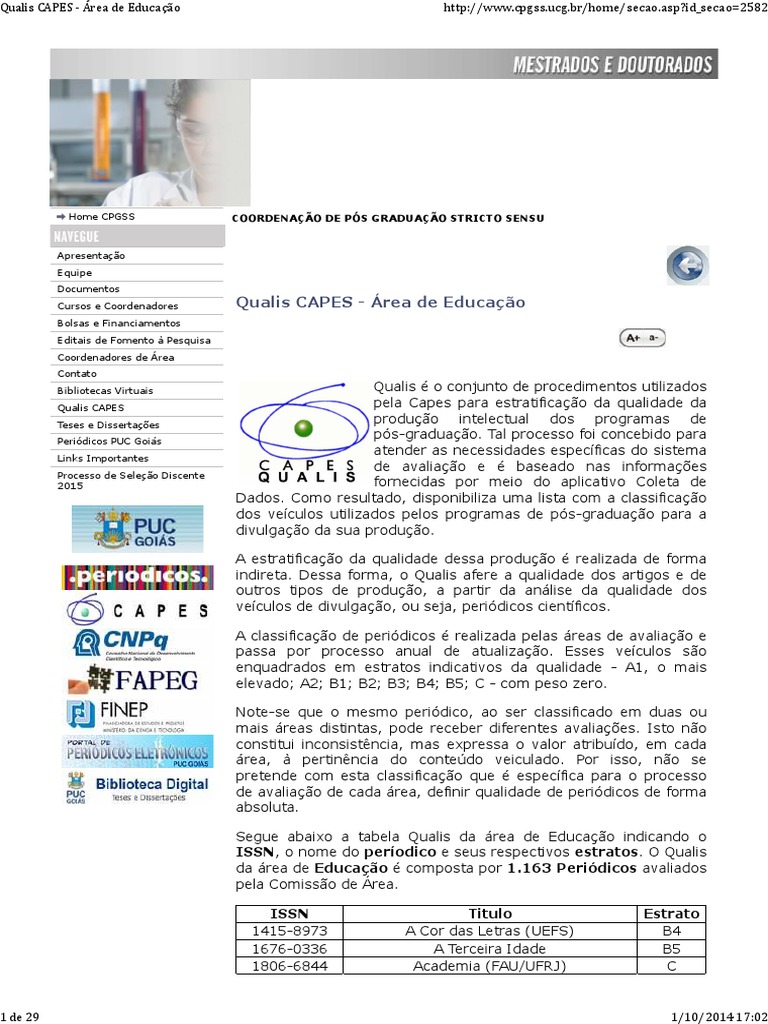 (Qualis CAPES - Área de Educação).pdf | Qualidade (Negócios) | Pós