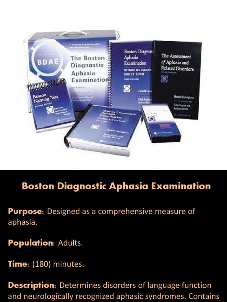 Boston Diagnostic Aphasia Examination Medical Specialties Neuroscience