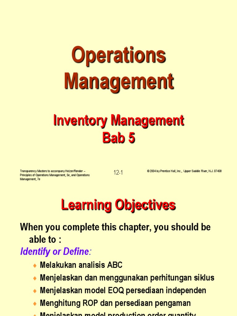 Bab 5 Inventory Management | PDF | Teknologi & Rekayasa