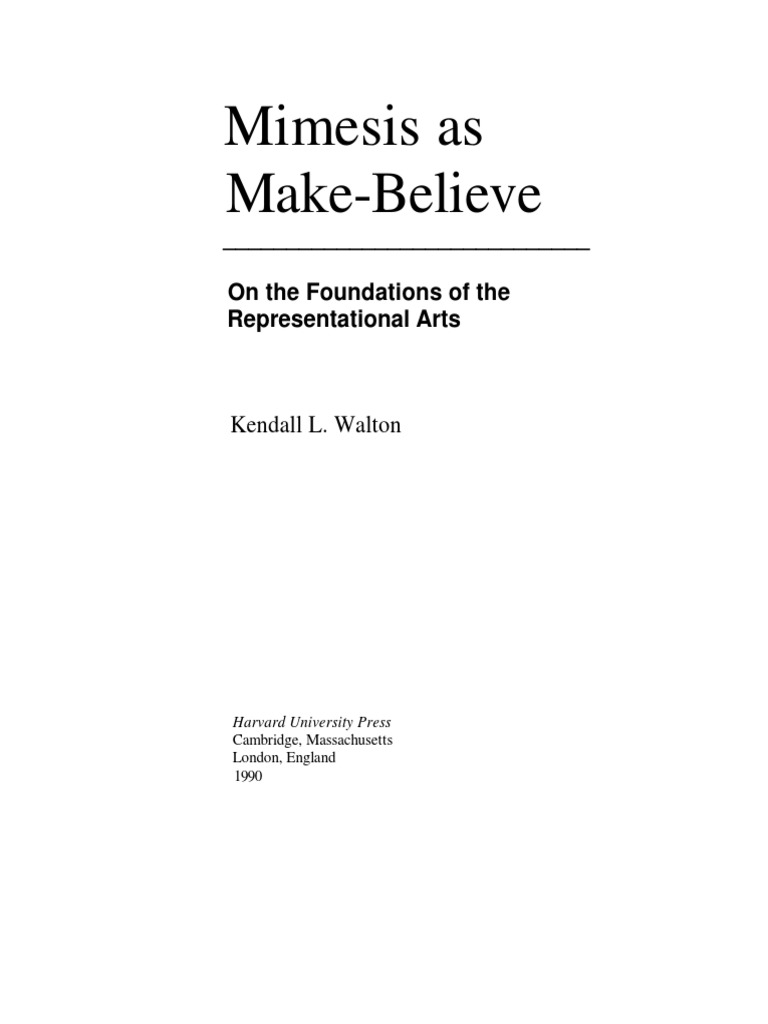 Walton, Kendall - Mimesis As Make-Believe - On The Foundati PDF