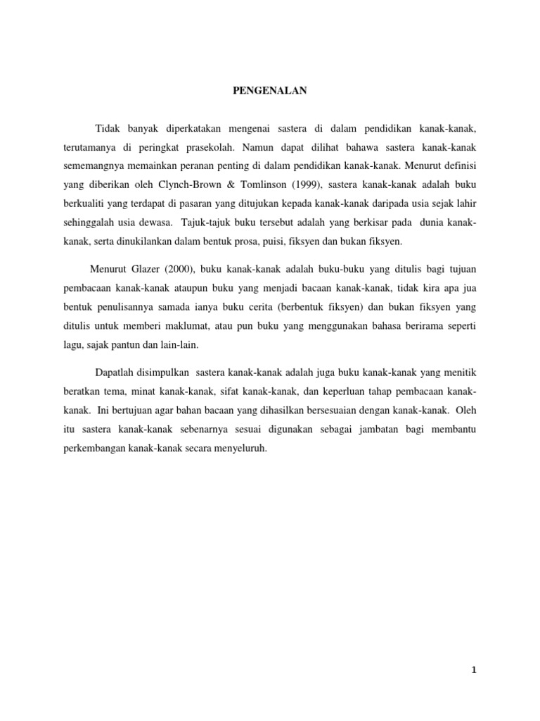 Sastera Kanak Kanak Pdf