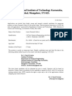 NIT Karnataka Junior Research Fellowship in Electrochemical Deposition