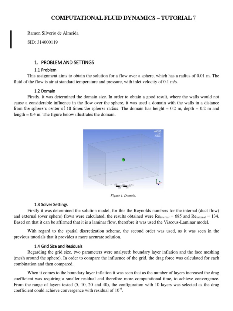 CFD Tutorial: Flow Over a Sphere | PDF | Fluid Dynamics | Reynolds Number
