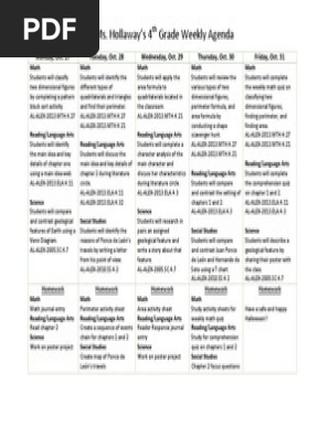 weekly agenda